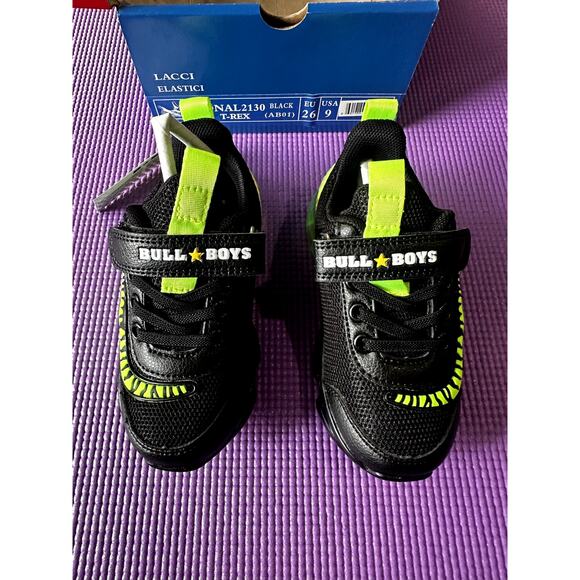 Bull Boys T-Rex Boy Sneakers Dinosaurs Size 9 US Black Green Light-Up Velcro NEW - Picture 9 of 12